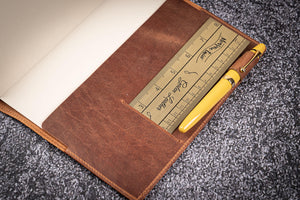 Leather Slim A5 Notebook / Planner Cover - Crazy Horse Tan