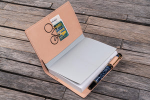 Leather Slim A6 Notebook / Planner Cover - Undyed Leather