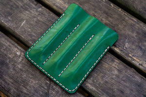 Leather Triple Fountain Pen Case / Pen Pouch - Green