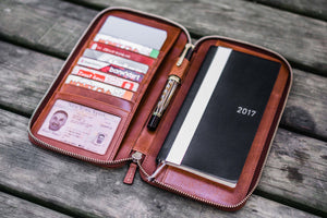 Leather Zippered Hobonichi Weeks Cover - Brown