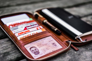 Leather Zippered Hobonichi Weeks Cover - Brown