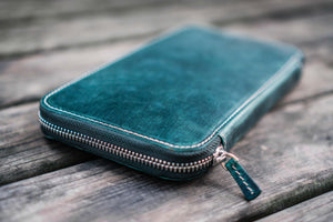 Leather Zippered Hobonichi Weeks Cover - Crazy Horse Forest Green