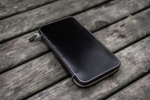 Leather Zippered Hobonichi Weeks Mega Cover - Black