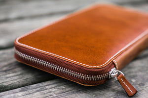Leather Zippered Hobonichi Weeks Mega Cover - Brown
