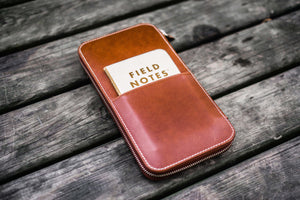 Leather Zippered Hobonichi Weeks Mega Cover - Brown