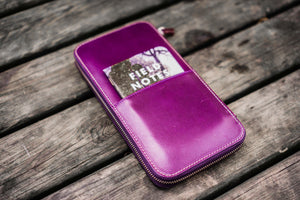 Leather Zippered Hobonichi Weeks Mega Cover - Purple