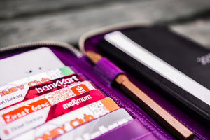 Leather Zippered Hobonichi Weeks Mega Cover - Purple