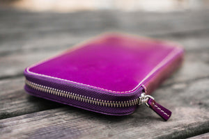 Leather Zippered Hobonichi Weeks Mega Cover - Purple