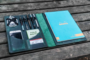 Leuchtturm1917 A4 - A4+ Leather Cover Portfolio - Crazy Horse Forest Green