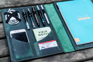 Leuchtturm1917 A4 - A4+ Leather Cover Portfolio - Crazy Horse Forest Green