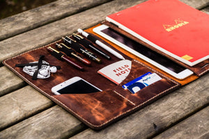 Leuchtturm1917 A4 - A4+ Leather Cover Portfolio - Crazy Horse Orange