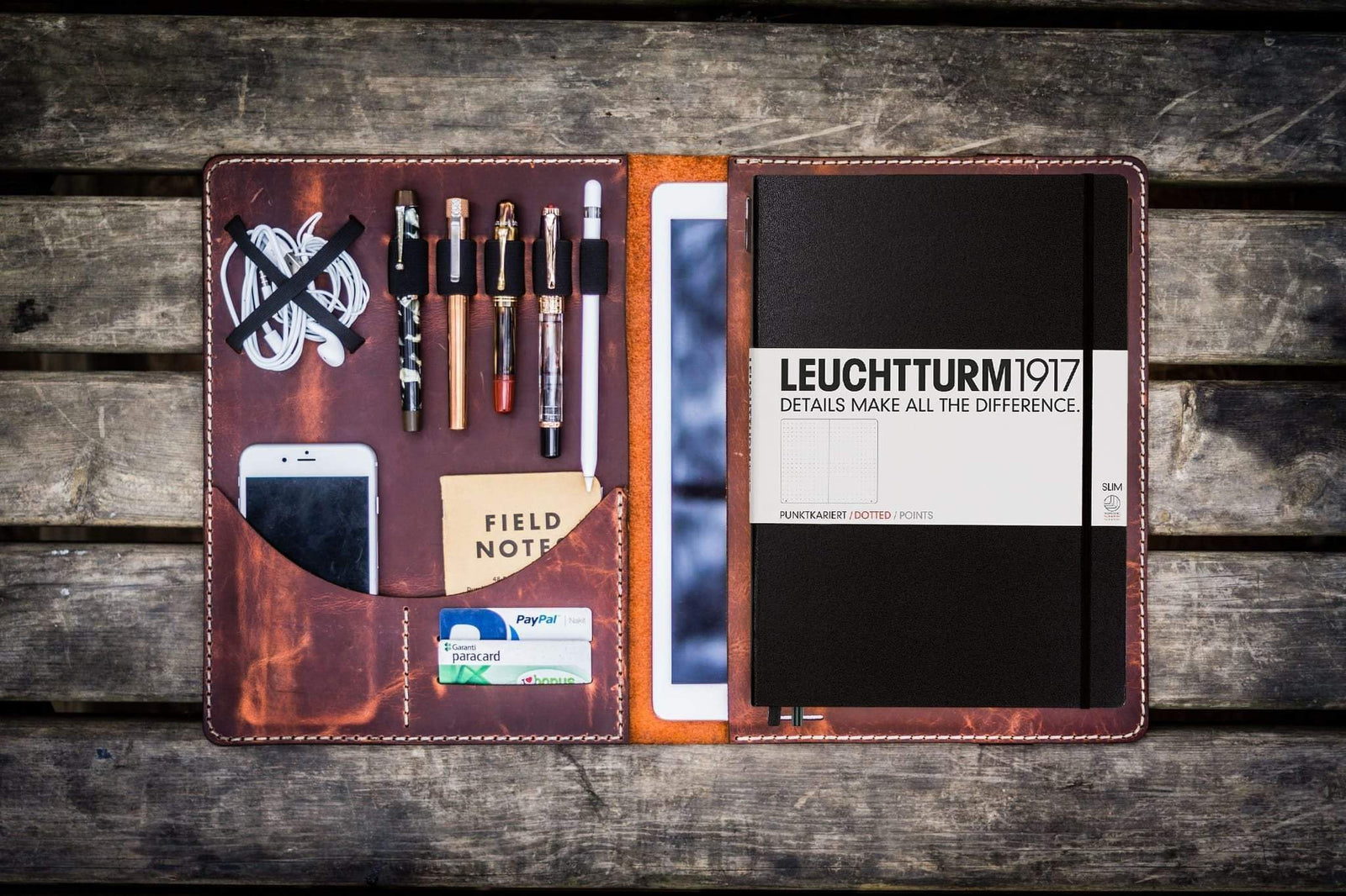Leuchtturm1917 A4 - A4+ Leather Cover Portfolio - Crazy Horse Orange