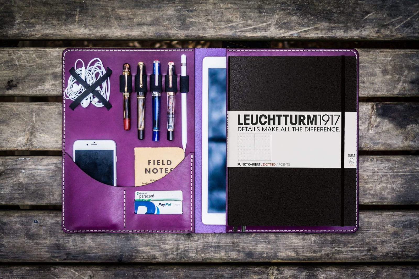 Leuchtturm1917 A4 - A4+ Leather Cover Portfolio - Purple