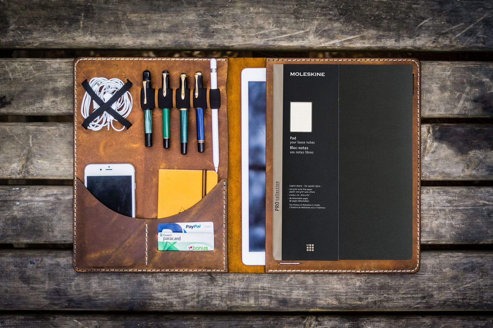 Moleskine Professional Workbook A4 Cover - Leather Compendium - Crazy Horse Brown