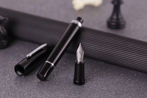 Nahvalur (Narwhal) Fountain Pen - Original Black+ Leather Pen Sleeve
