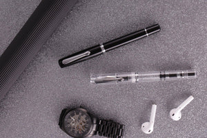 Nahvalur (Narwhal) Fountain Pen - Original Black+ Leather Pen Sleeve