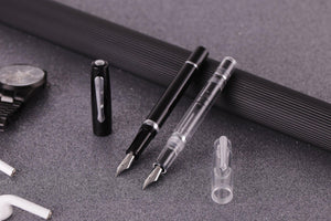 Nahvalur (Narwhal) Fountain Pen - Original Black+ Leather Pen Sleeve