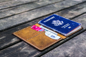 No.06 Leather Passport Holder - Crazy Horse Brown
