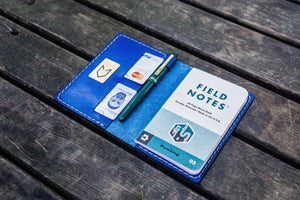 No.33 Personalized Leather Field Notes Cover - Blue