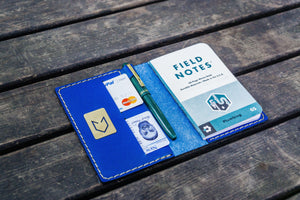 No.33 Personalized Leather Field Notes Cover - Blue