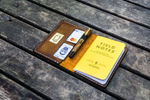 No.33 Personalized Leather Field Notes Cover - Crazy Horse Brown