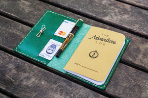 No.33 Personalized Leather Field Notes Cover - Green