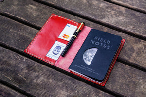 No.33 Personalized Leather Field Notes Cover - Red 2
