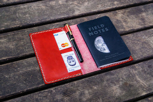No.33 Personalized Leather Field Notes Cover - Red 2