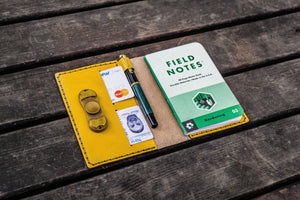 No.33 Personalized Leather Field Notes Cover - Yellow