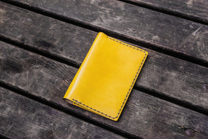 No.33 Personalized Leather Field Notes Cover - Yellow