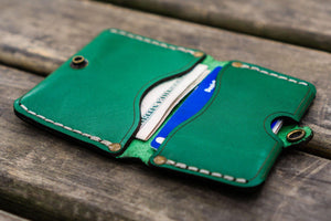No.38 Personalized Minimalist Hanmade Leather Wallet - Green