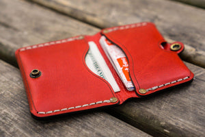 No.38 Personalized Minimalist Hanmade Leather Wallet - Red