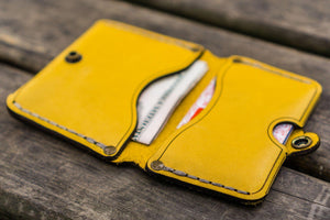 No.38 Personalized Minimalist Hanmade Leather Wallet - Yellow