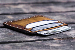 No.40 Handmade Leather Slim Card Wallet - Crazy Horse Brown