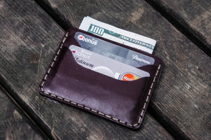 No.40 Handmade Leather Slim Card Wallet - Dark Brown