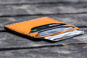 No.40 Handmade Leather Slim Card Wallet - Orange