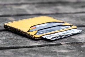 No.40 Handmade Leather Slim Card Wallet - Yellow