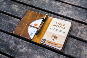 No.44 Personalized Leather Field Notes Cover - Crazy Horse Brown