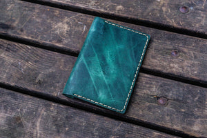 No.44 Personalized Leather Field Notes Cover - Crazy Horse Forest Green