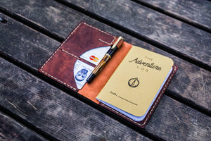 No.44 Personalized Leather Field Notes Cover - Crazy Horse Orange