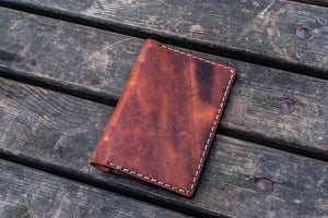No.44 Personalized Leather Field Notes Cover - Crazy Horse Orange