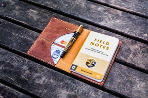 No.44 Personalized Leather Field Notes Cover - Crazy Horse Tan