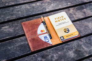 No.44 Personalized Leather Field Notes Cover - Crazy Horse Tan