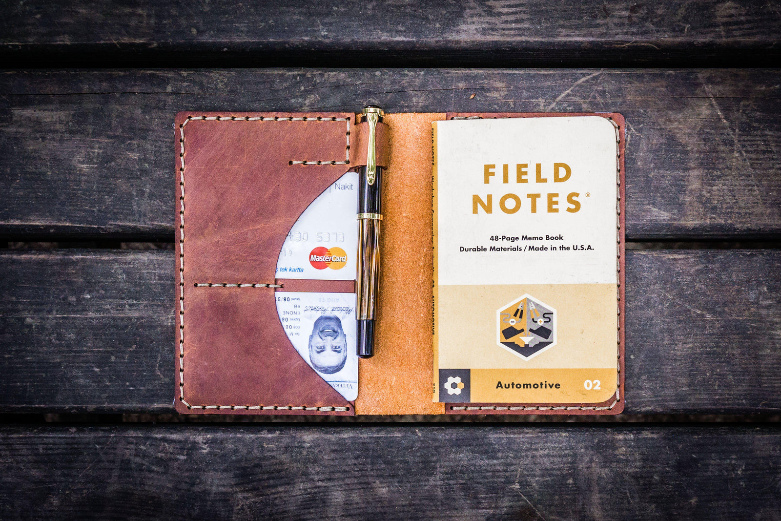No.44 Personalized Leather Field Notes Cover - Crazy Horse Tan