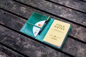No.44 Personalized Leather Field Notes Cover - Green