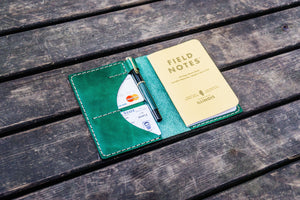 No.44 Personalized Leather Field Notes Cover - Green