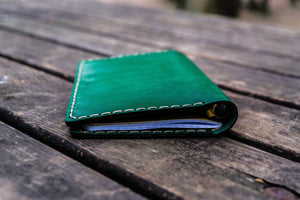 No.44 Personalized Leather Field Notes Cover - Green
