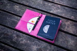 No.44 Personalized Leather Field Notes Cover - Pink