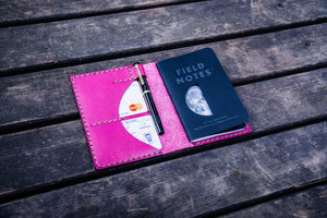 No.44 Personalized Leather Field Notes Cover - Pink
