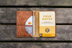 No.44 Personalized Leather Field Notes Cover - Rustic Brown